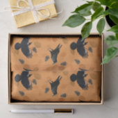 Oranje Herfst Woodland Leaf en Crow Bird Pattern Tissuepapier (Geschenk)
