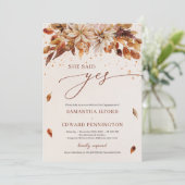 Oranje herfst zei ze ja Verloving Kaart (Staand voorkant)