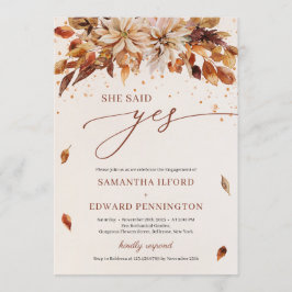 Oranje herfst zei ze ja Verloving Kaart