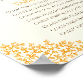 Oranje herfstbladeren cirkel bruiloft zitplaatsenk poster (Hoek)