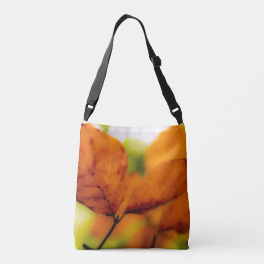 Oranje herfstbladeren crossbody tas (Achterkant)