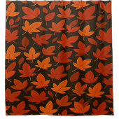 Oranje Herfstbladeren Douchegordijn (Voorkant)