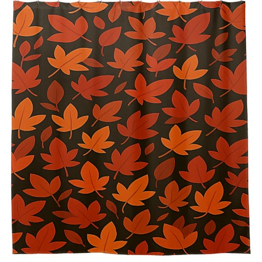 Oranje Herfstbladeren Douchegordijn (Voorkant)