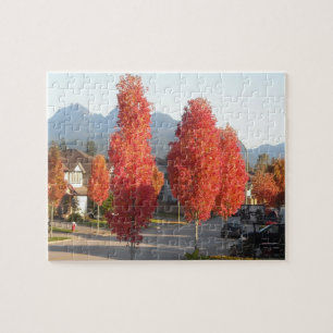 Oranje herfstbladeren legpuzzel