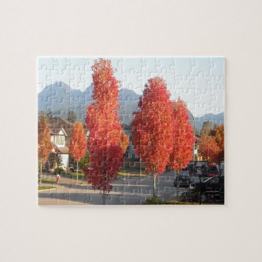 Oranje herfstbladeren legpuzzel (Horizontaal)