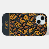 Oranje herfstbladeren op bruine achtergrond Case-Mate iPhone case (Achterkant (horizontaal))
