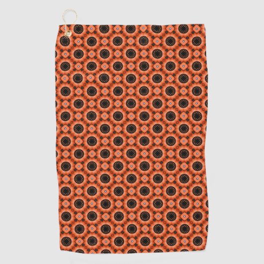 Oranje Herfstbloem Golfhanddoek (Voorkant)