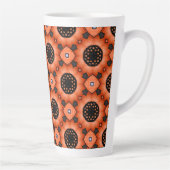 Oranje herfstbloem latte mok (Rechts)