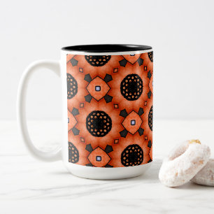 Oranje herfstbloem tweekleurige koffiemok