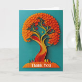 Oranje herfstboom die Illustratie van de Quilling  Bedankkaart (Voorkant)