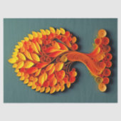 Oranje herfstboomillustratie met quilling - groot tissuepapier (Voorkant)