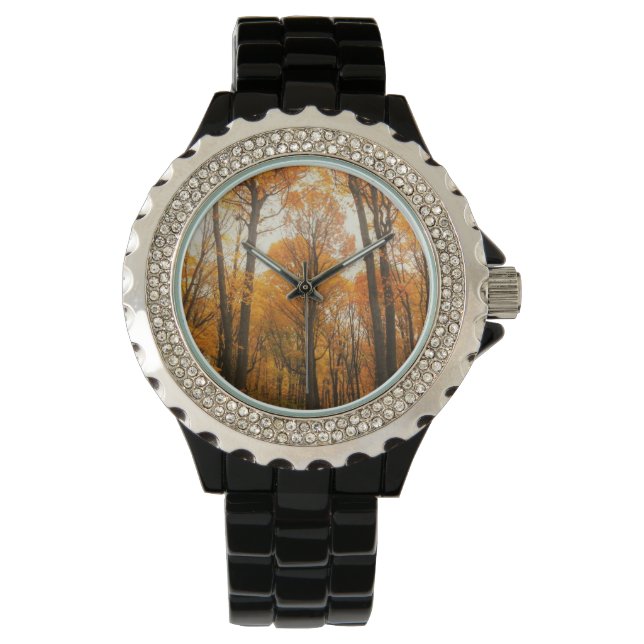 Oranje herfstbos horloge (Voorkant)