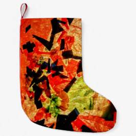 oranje herfstkerstkous, Sinaasappel abstract Kleine Kerstsok