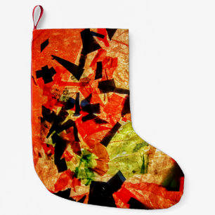 oranje herfstkerstkous, Sinaasappel abstract Kleine Kerstsok