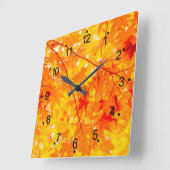 Oranje herfstvalbladeren vierkante klok (Hoek)