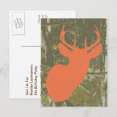 Oranje herten + Camo Verjaardag Briefkaart Uitnodi (Voorkant / Achterkant)