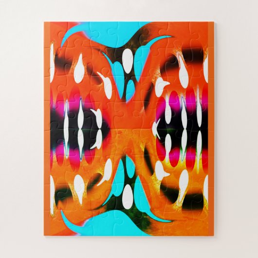 Oranje hete ruimte kunst legpuzzel (Verticaal)