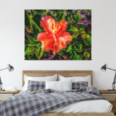 Oranje Hibiscus Beauty Canvas Afdruk (Insitu (Slaapkamer))