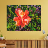 Oranje Hibiscus Beauty Canvas Afdruk (Insitu (Woonkamer))