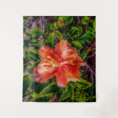 Oranje Hibiscus Beauty Wandkleed (Voorkant)
