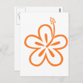 Oranje hibiscus bloem briefkaart (Voorkant / Achterkant)