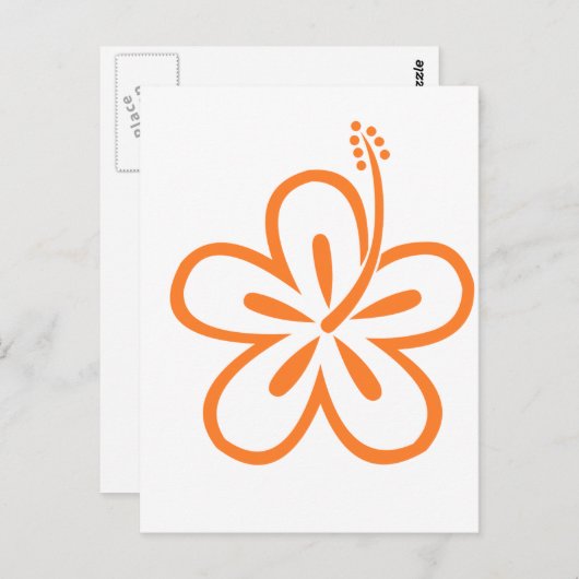 Oranje hibiscus bloem briefkaart (Voorkant / Achterkant)