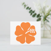 Oranje hibiscus bloem briefkaart (Staand voorkant)