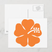 Oranje hibiscus bloem briefkaart (Voorkant / Achterkant)