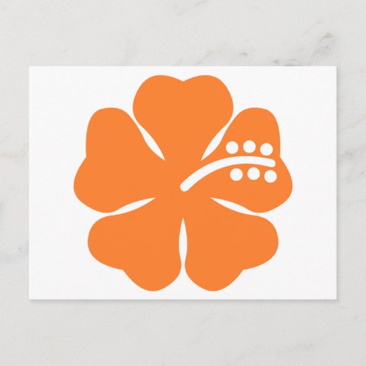 Oranje hibiscus bloem briefkaart (Voorkant)