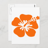 Oranje hibiscus bloem briefkaart (Voorkant / Achterkant)