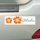 Oranje hibiscus bloem bumpersticker (Op auto)