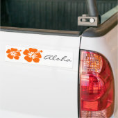 Oranje hibiscus bloem bumpersticker (Op Truck)