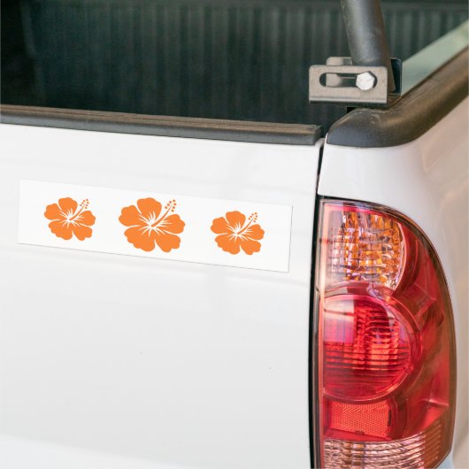 Oranje hibiscus bloem bumpersticker (Op Truck)