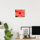 Oranje Hibiscus Bloem Macro Print (Thuiskantoor)