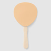 Oranje hibiscus bloem op een handheld ventilator handwaaier (Achterkant)