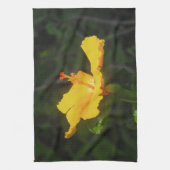 Oranje Hibiscus Bloem Theedoek (Verticaal)