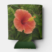 Oranje Hibiscus Bloem Tropische Floral Blikjeskoeler (Achterkant)