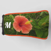 Oranje Hibiscus Bloem Tropische Floral Golfheadcover (Voorkant)