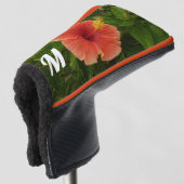 Oranje Hibiscus Bloem Tropische Floral Golfheadcover (3/4 voorkant)
