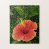 Oranje Hibiscus Bloem Tropische Floral Legpuzzel (Verticaal)