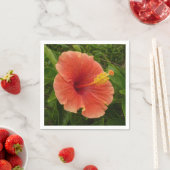 Oranje Hibiscus Bloem Tropische Floral Servetten (Insitu)