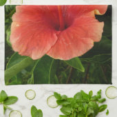 Oranje Hibiscus Bloem Tropische Floral Theedoek (Gevouwen)