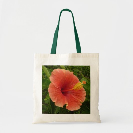 Oranje Hibiscus Bloem Tropische Floral Tote Bag (Voorkant)