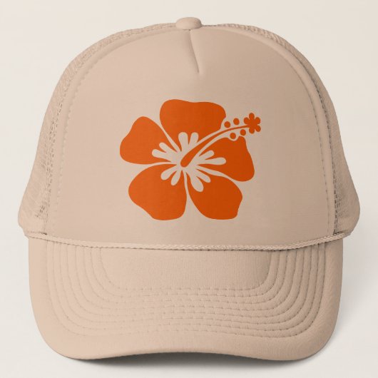 Oranje hibiscus bloem trucker pet (Voorkant)