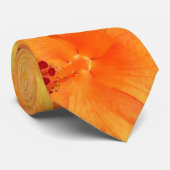 Oranje Hibiscus Bloemen Necktie Stropdas (Opgerold)