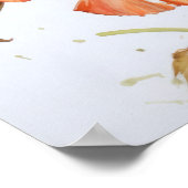 Oranje Hibiscus Bloemenkunst Print Poster (Hoek)