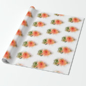 Oranje Hibiscus Cadeaupapier (Uitgerold)