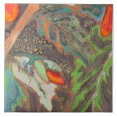 Oranje Hibiscus Deel 10 van 12 Tegeltje (Voorkant)