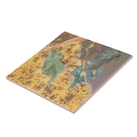 Oranje Hibiscus Deel 12 van 12 Keramische Tegel Tegeltje (Zijkant)