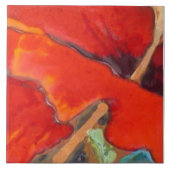 Oranje Hibiscus Deel 6 van 12 Tegeltje (Voorkant)